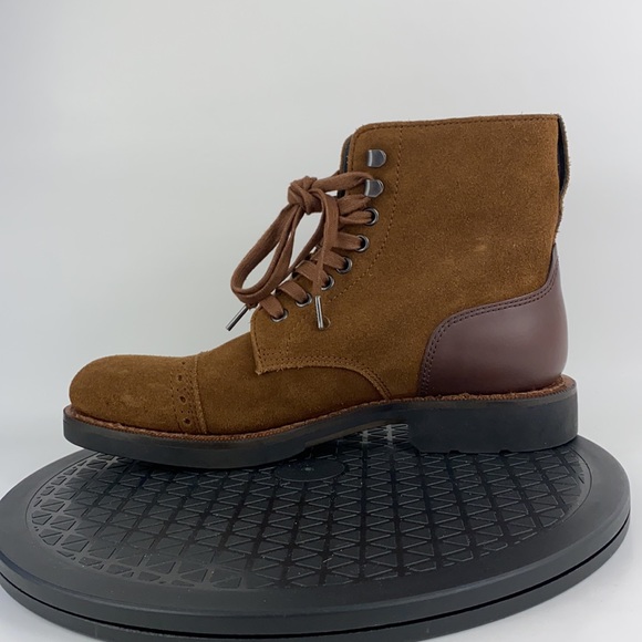 Coach Bleecker Cap Toe Boots Toffee Brown Suede G1547 Men's Size 7.5 - Picture 9 of 12